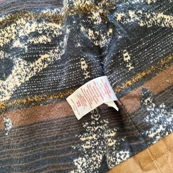 Vintage Faded Glory Hooded Utility Jacket with Drawstring Waist Aztec Lining S - Picture 7 of 11